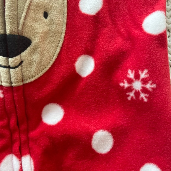 NWOT Fleece Reindeer Footie PJs, 6m. - Picture 2 of 3